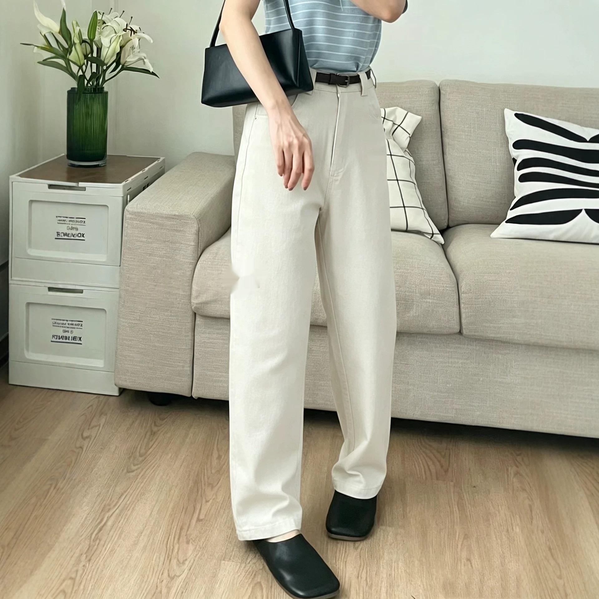Early Autumn American-style Loose-fitting, Figure-flattering Wide-leg Pants