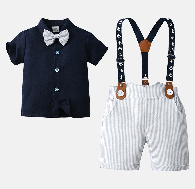 Summer Three-piece Short-sleeve Overalls For Children