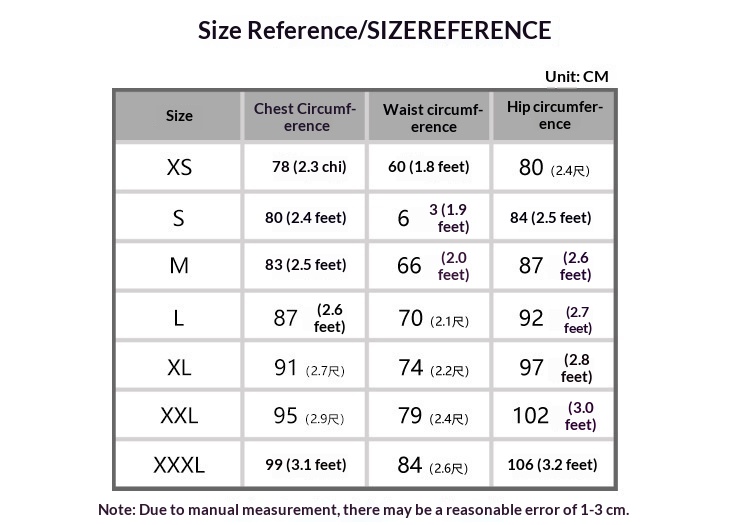 Size chart
