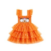 Strap-style Tulle Layered Princess Dress With Colorful Balls