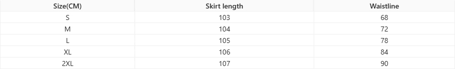 Size chart