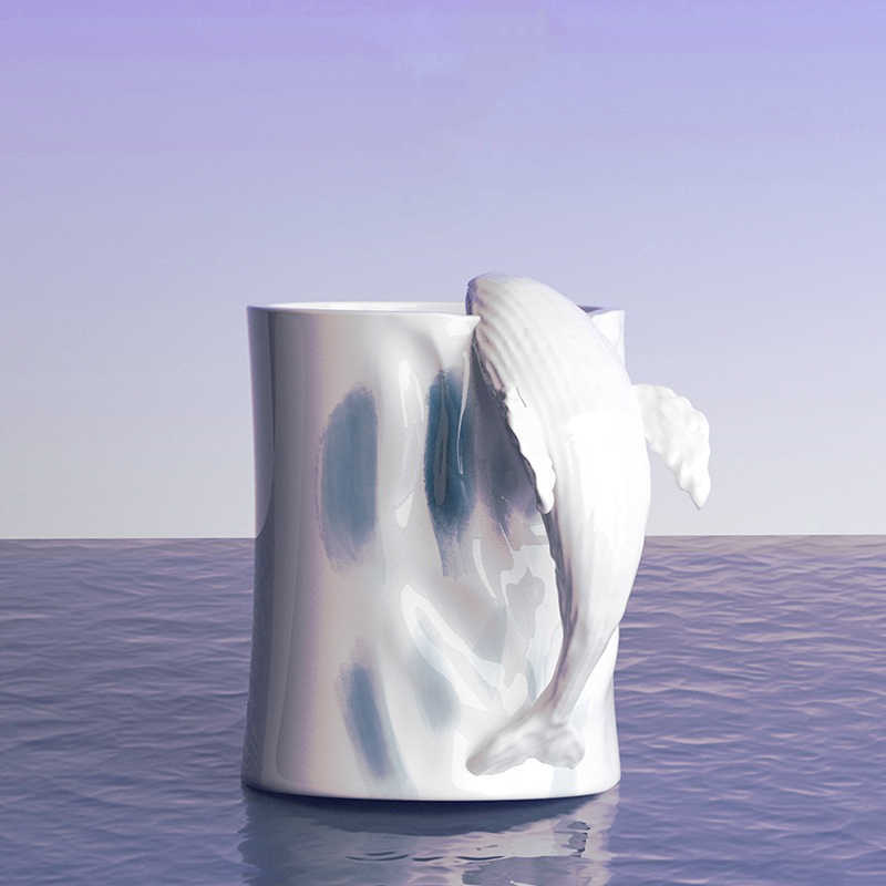 Ocean Blue Whale Water Bottle Gift Set