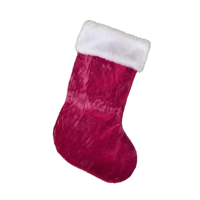 Dark Pink Velvet-Style Christmas Stocking — product details