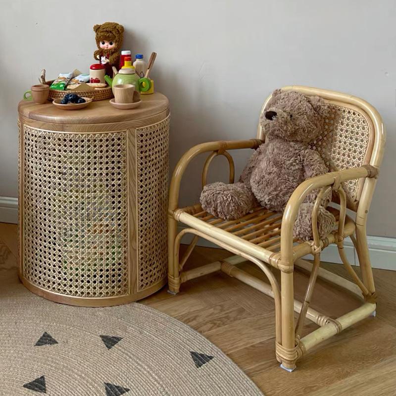 Photography Prop Minimalist Handwoven Rattan Chair