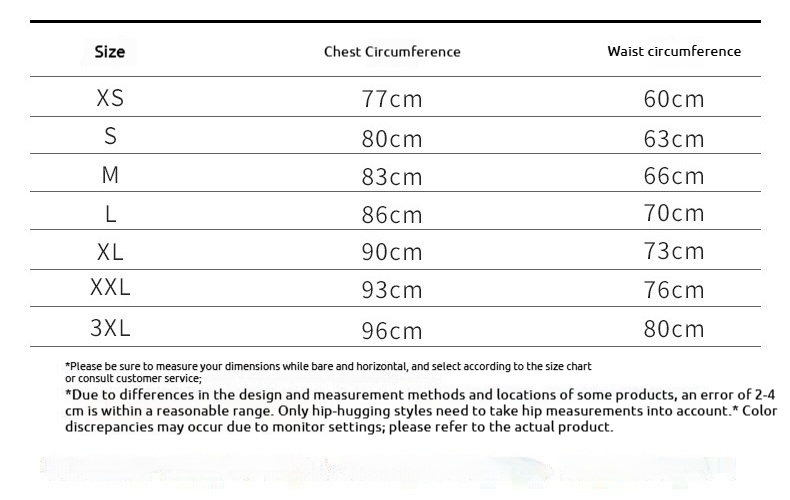 Size chart