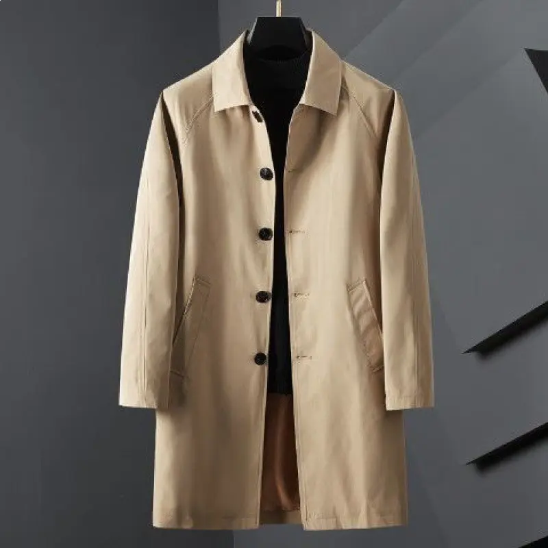Trench Coat Men's Medium Length Spring And Autumn Leisure