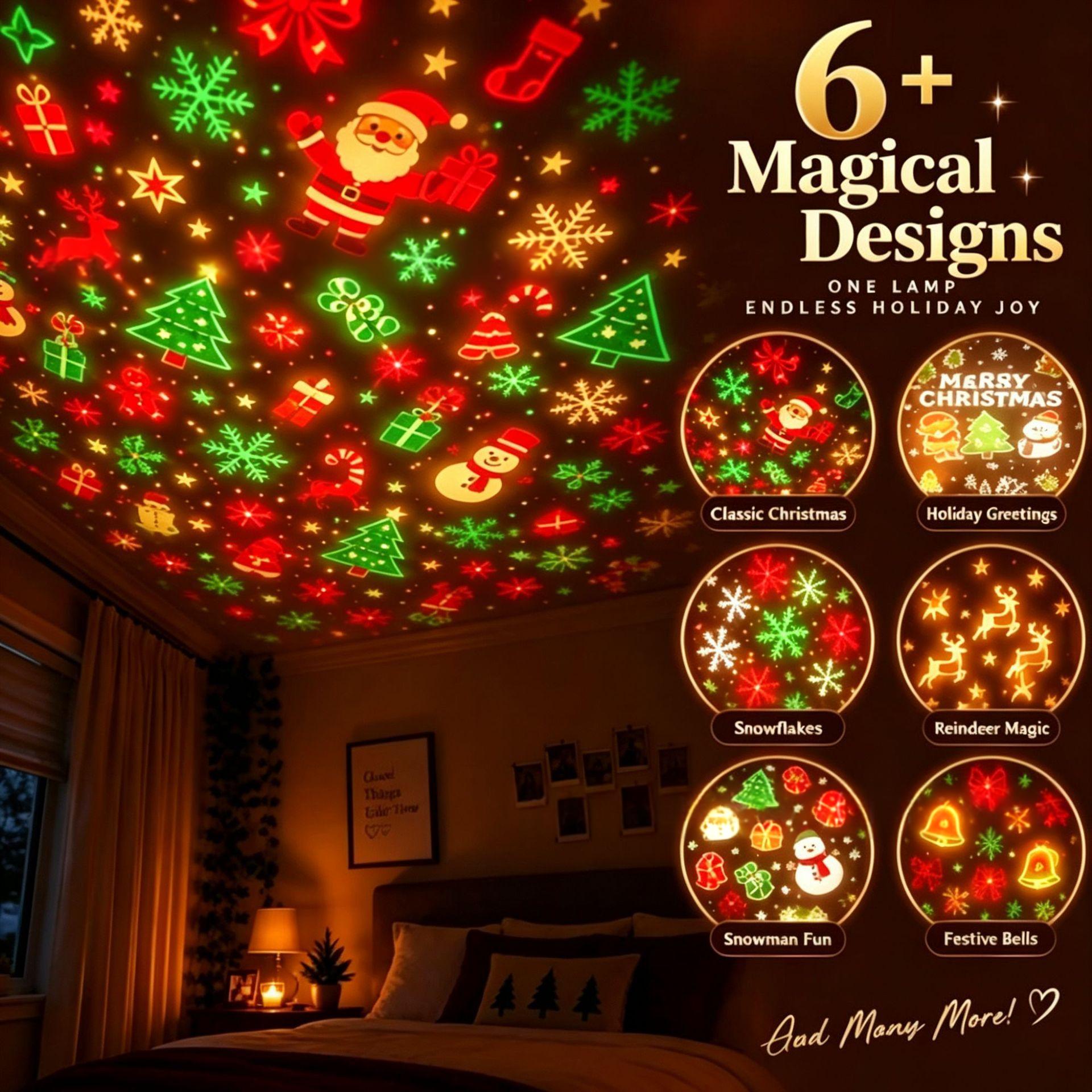 Creative Cartoon Ceiling Decorations Christmas Projection Lights