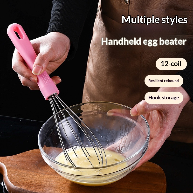 Silicone Eggbeater Manual Stainless Steel