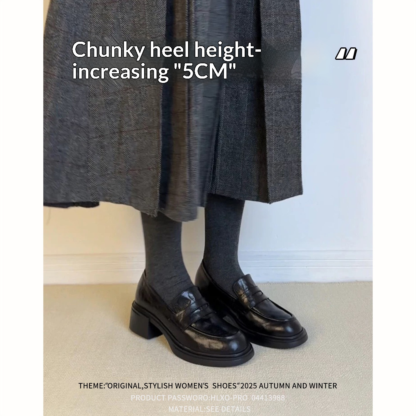 Leather Block-Heel Pumps, picture 6 of 7