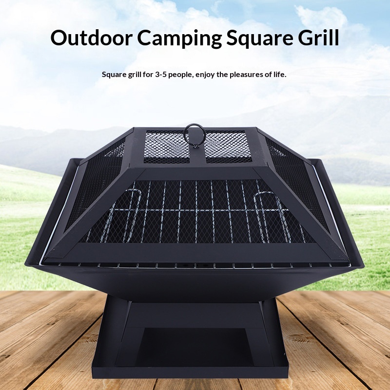 Outdoor Portable Barbecue Grill And Fire Pit