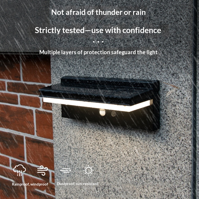 Solar-Powered Motion-Sensor Wall Light For Gardens And Villas