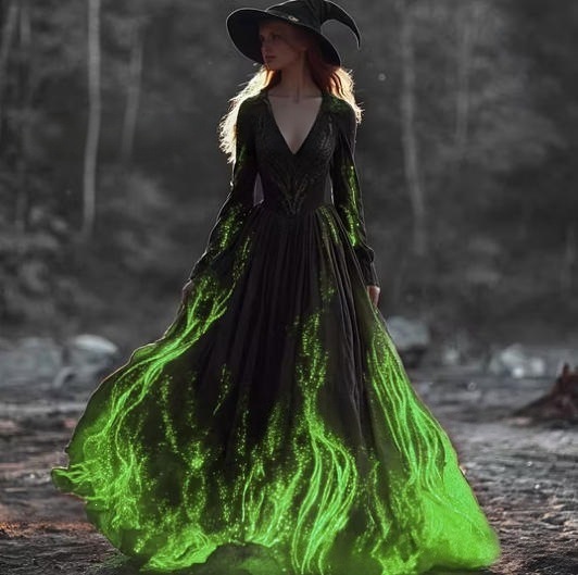 Long Halloween Dress With A Gradient Pattern