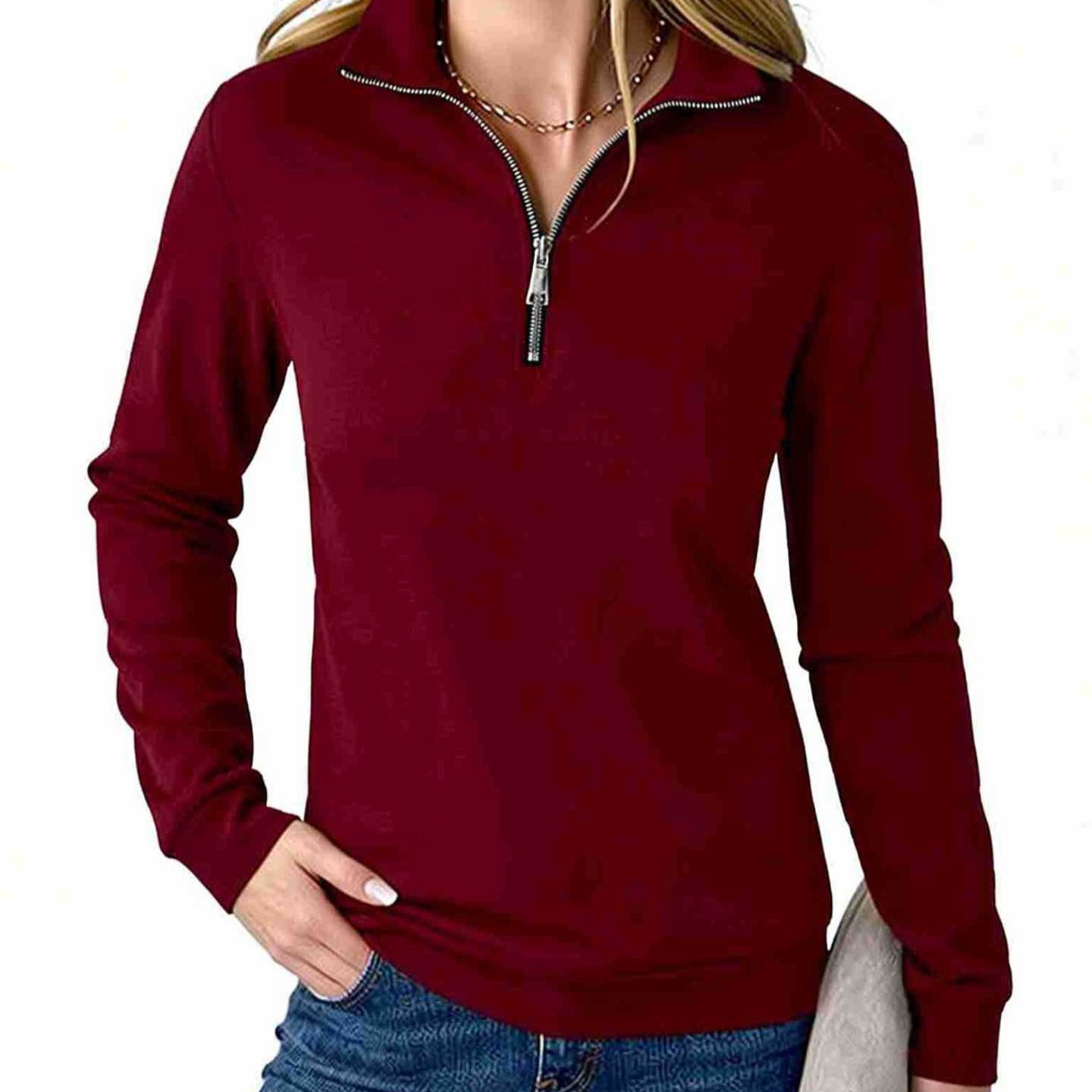 Zip-up Pullover Casual Half-zip Hoodie