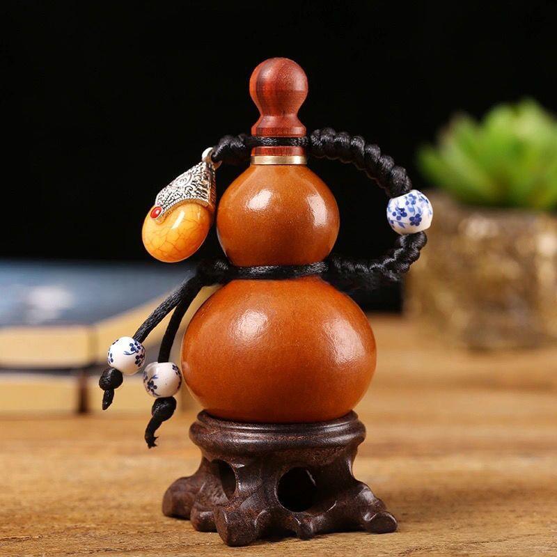 Handmade Natural Patina Wine Gourd Pendant Beeswax