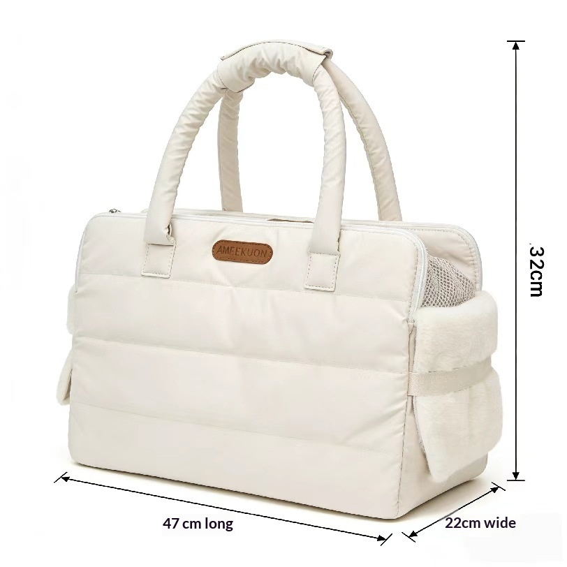 Large-capacity Portable Crossbody Pet Carrier For Cats - Large-capacity Portable Crossbody Pet Carrier For Cats Beige 47cmX22cmX32cm