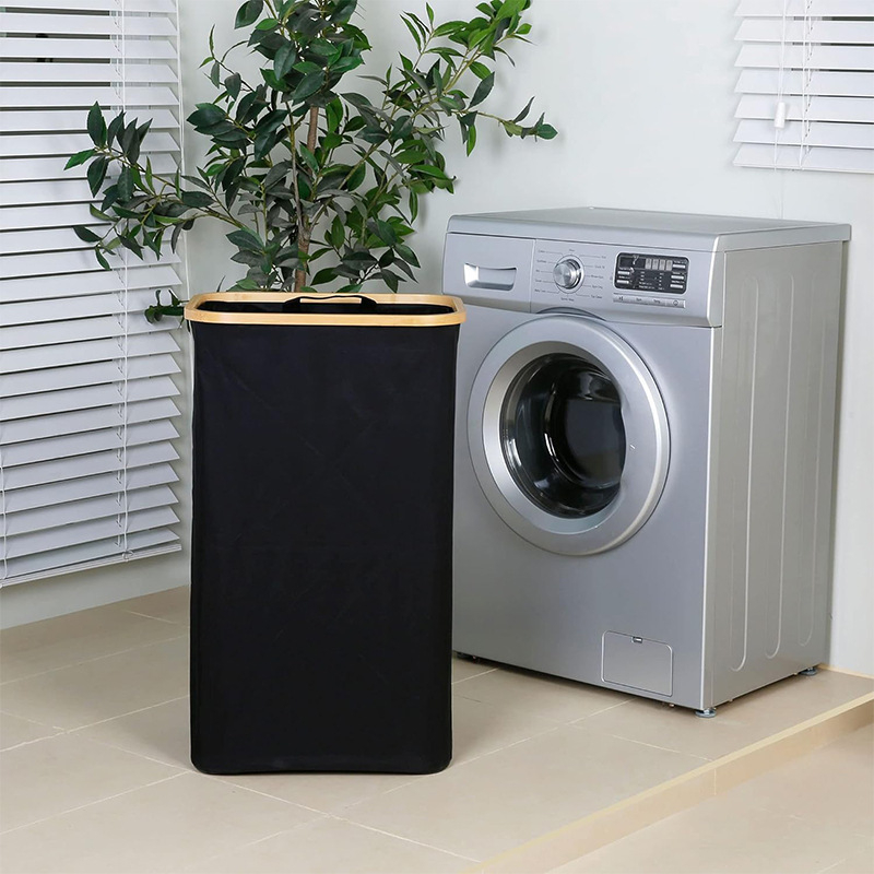 Household Foldable Laundry Basket With Lid Storage Bin