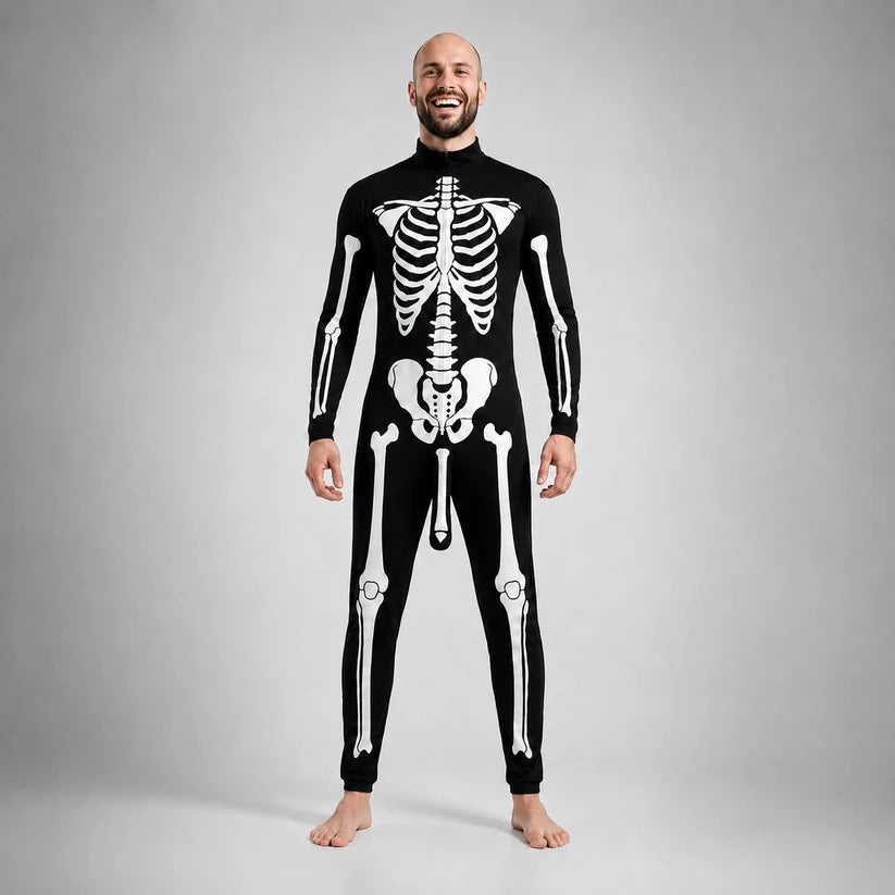 Skeleton Bodysuit With 3D Digital Print Cosplay One-piece Costume