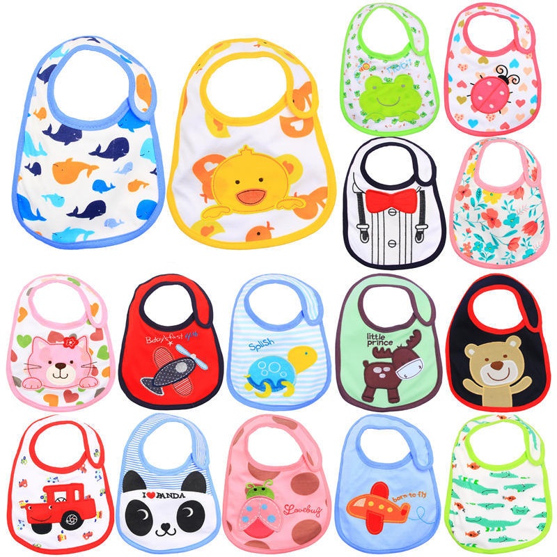 Baby Bib With Printed And Embroidered Design
