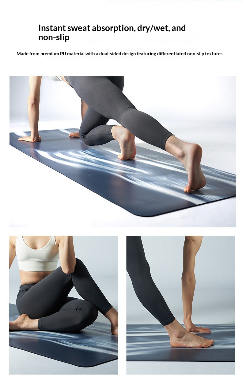 Non-Slip PU Rubber Yoga Mat – 5 mm Colour-Block