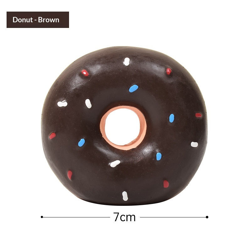 Pet Latex Toy Multi-color Realistic Donut Shape - Pet Latex Toy Multi-color Realistic Donut Shape Dark Brown 7cm