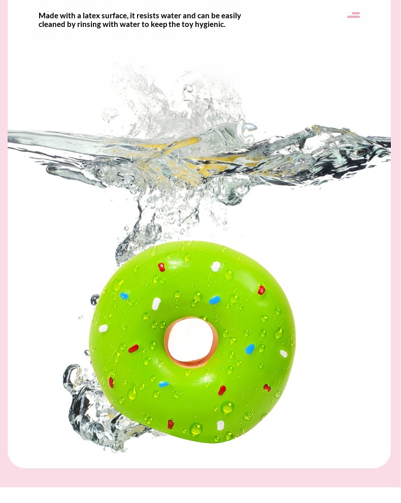 Pet Latex Toy Multi-color Realistic Donut Shape detail photo 3