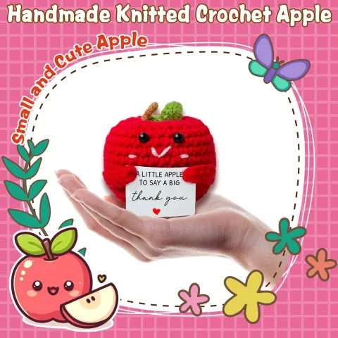 Teacher's Day Gift Red Yarn Handmade Knitted Doll