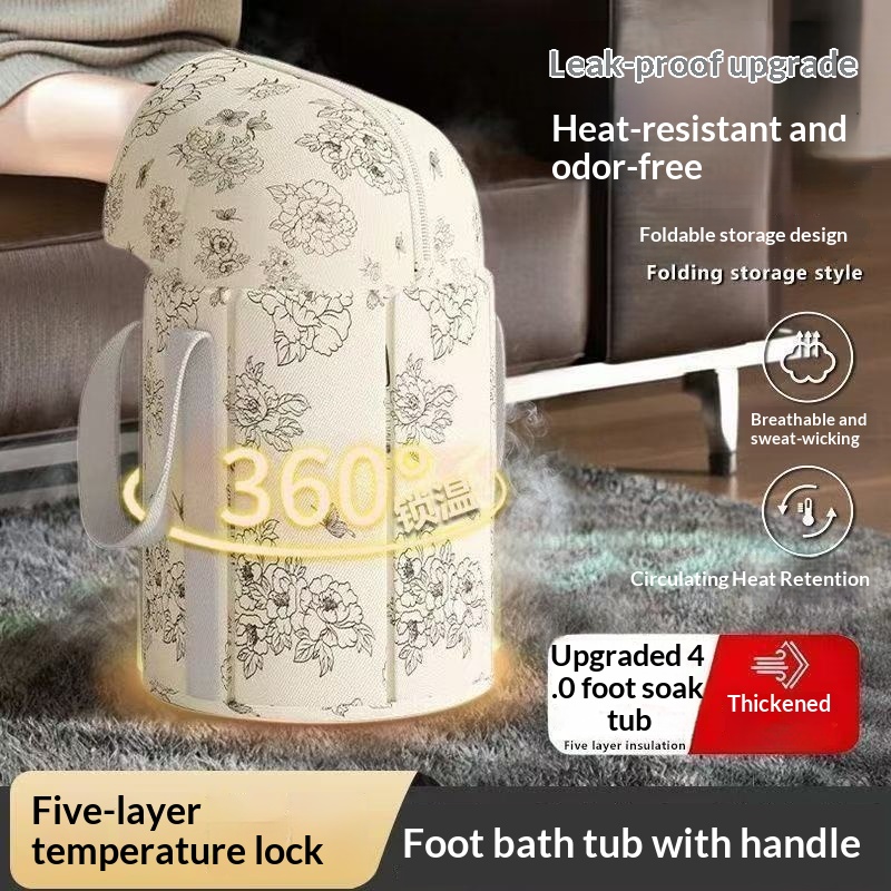 Portable Foot Bath Tub Extended To Above The Calf With Five-layer Insulation