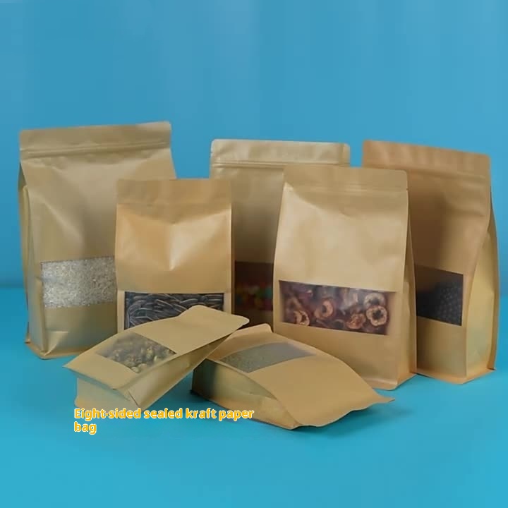 Window Opening Transparent Kraft Paper Bag