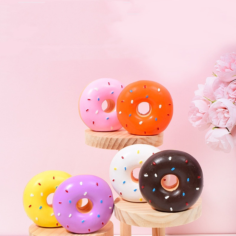 Pet Latex Toy Multi-color Realistic Donut Shape