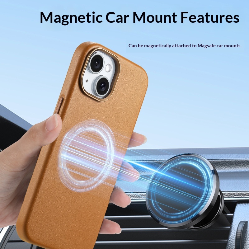 Solid-color Magnetic Leather Phone Case