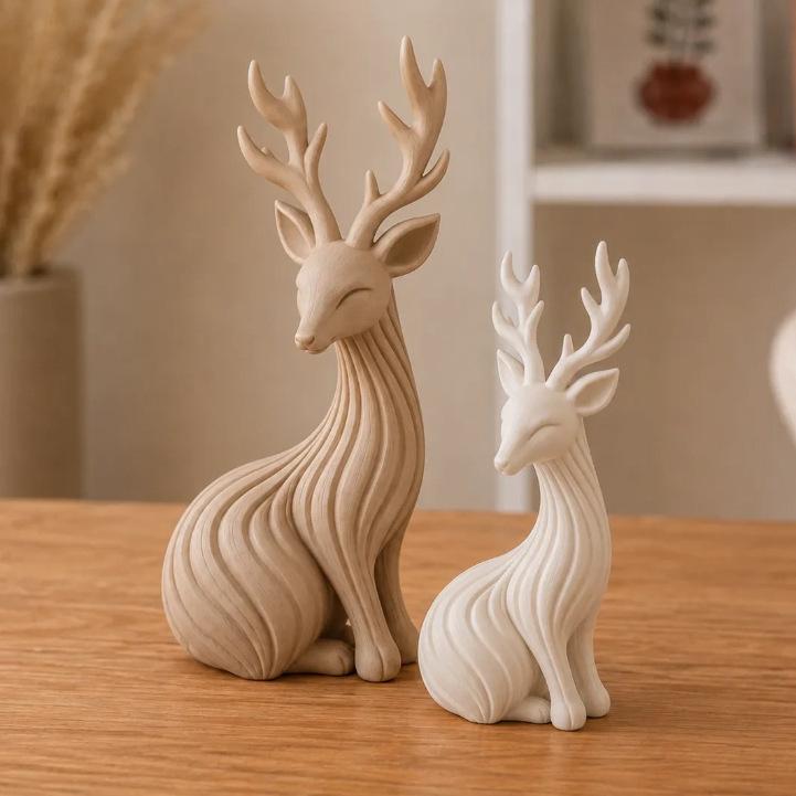 3D-printed Elk-shaped Sculpture Ornament Ideal For Cabin Holiday Decorations