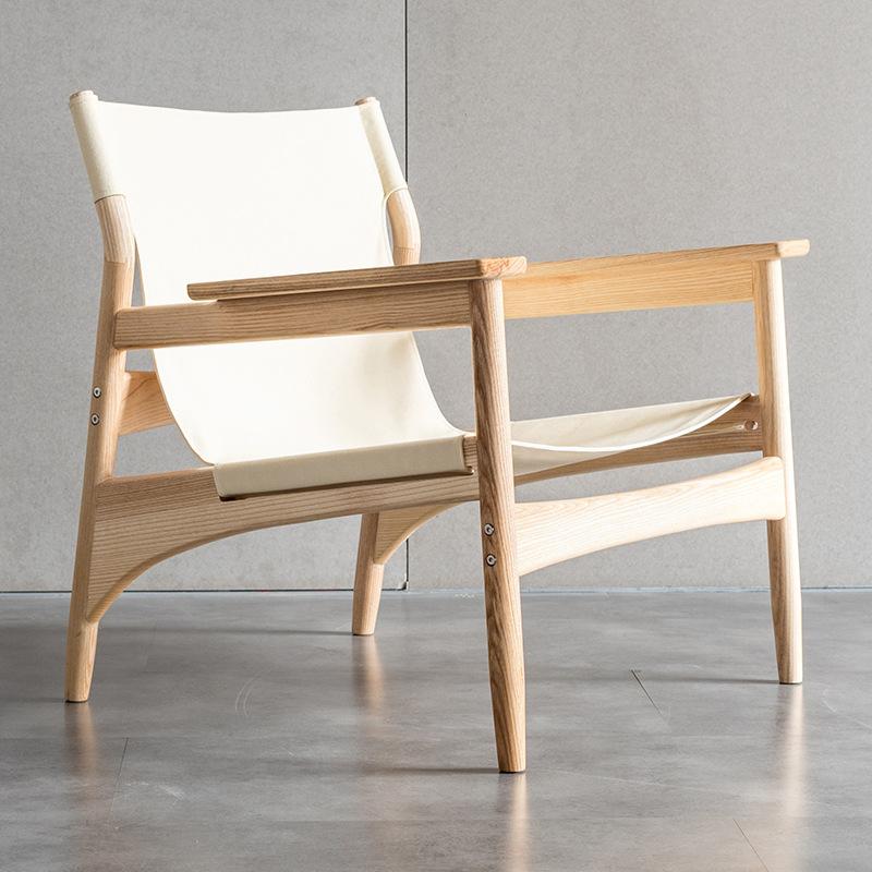 Nordic Solid Wood Canvas Sofa Chair