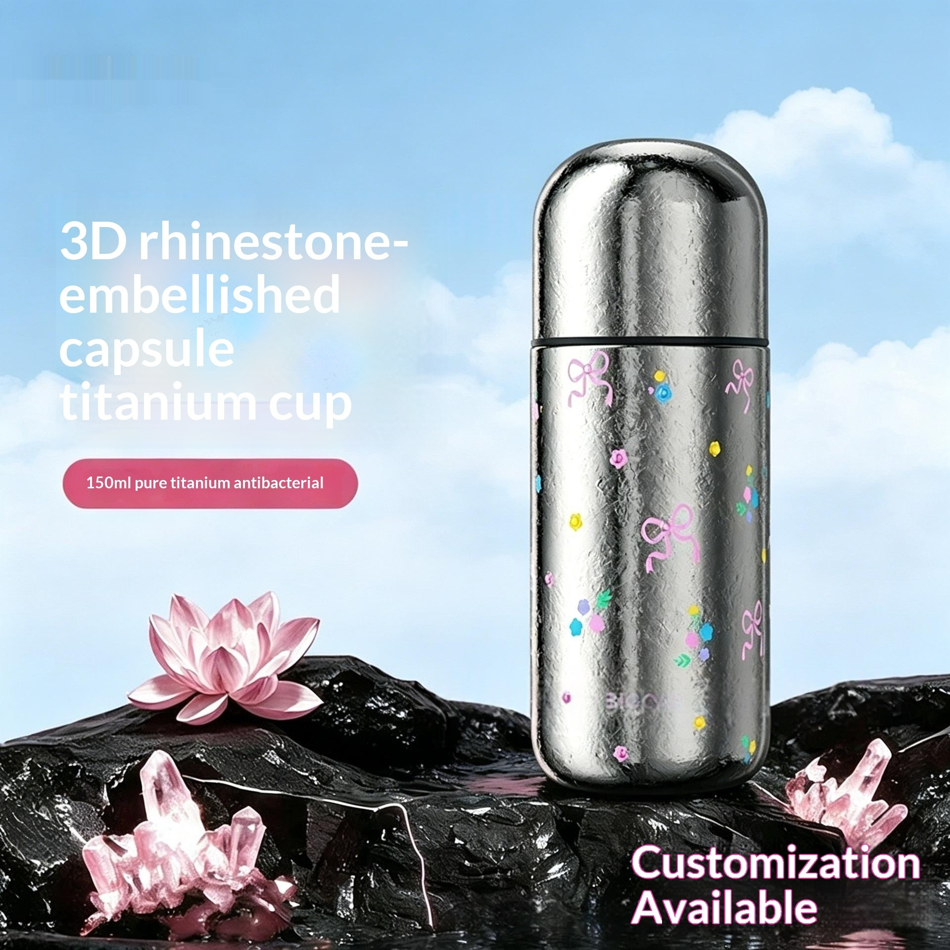 New Pure Titanium Insulated Portable Mini Capsule Cup For Women