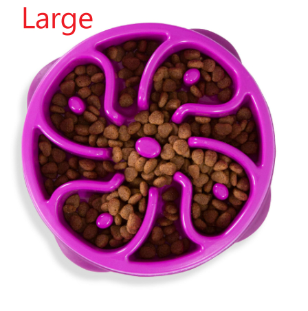 Household Dog Puzzle Anti-choking Slow-feeding Bowl Rose Red Flower Large