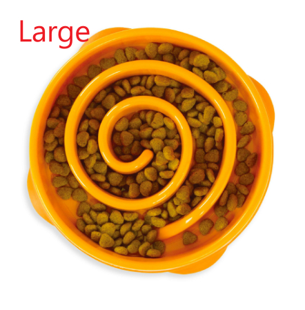 Household Dog Puzzle Anti-choking Slow-feeding Bowl Orange Coral Large