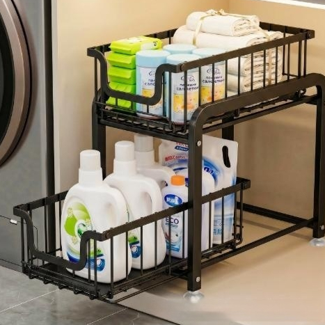 Under-sink Pull-out Foldable Cabinet Tiered Storage Rack