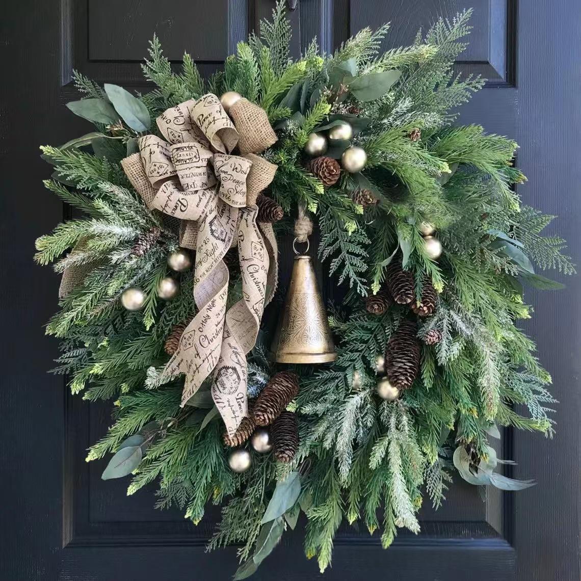 Christmas Door Hanging Rustic Wreath Holiday Decoration