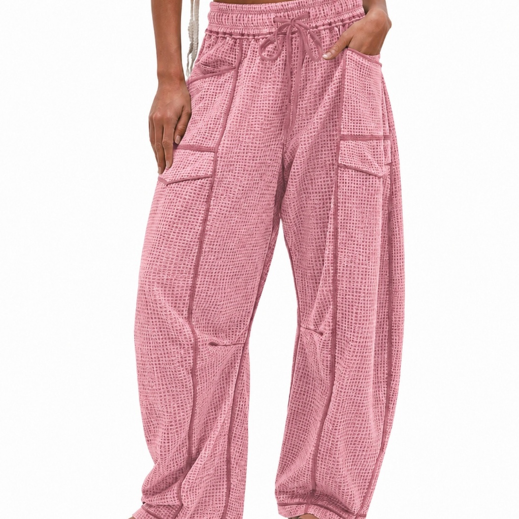 Women's Casual Drawstring Loose Wide-leg Pants