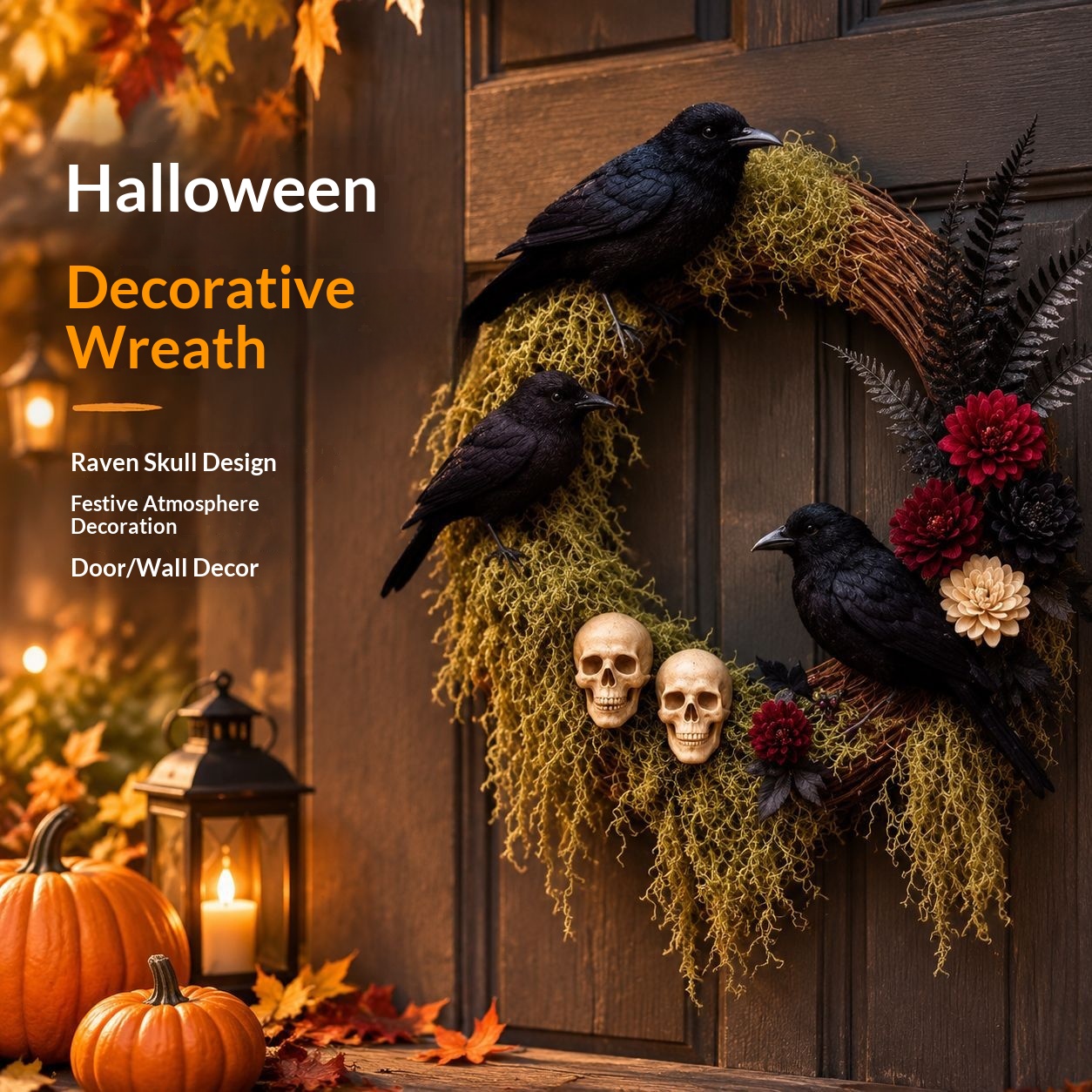 Festive Party Window Display Wreath With An Atmospheric Vibe
