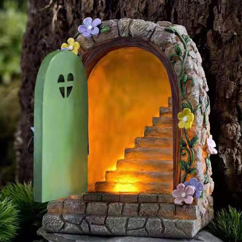 Stairway Fairy Flower Gate Solar-Powered Courtyard Ornament