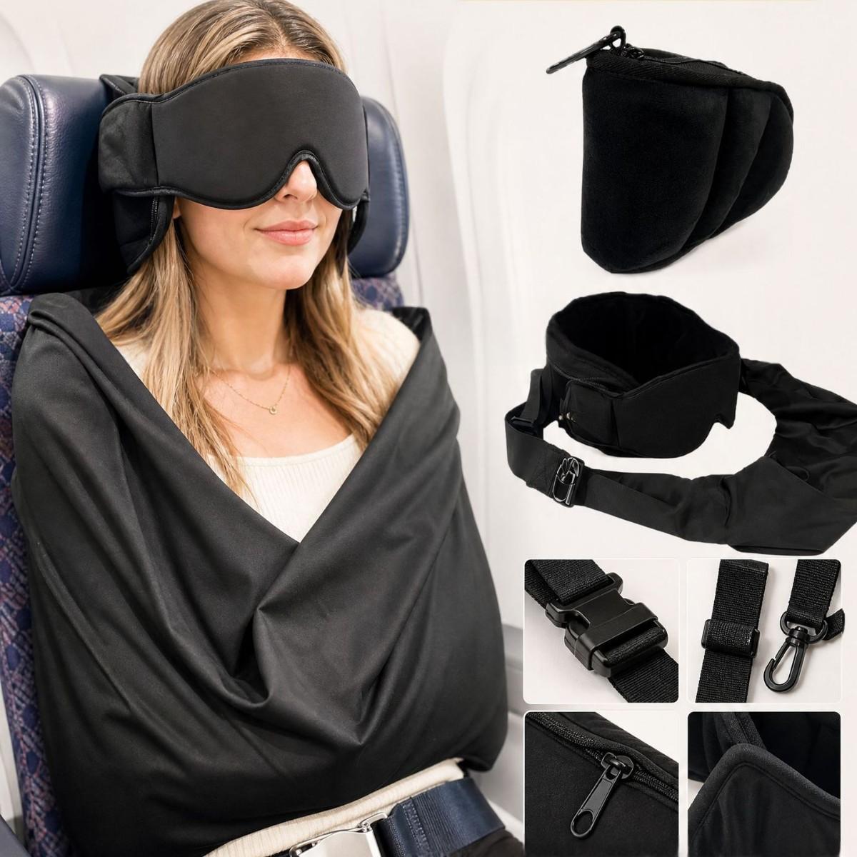 Multifunctional Breathable Travel Pillow With Eye Mask