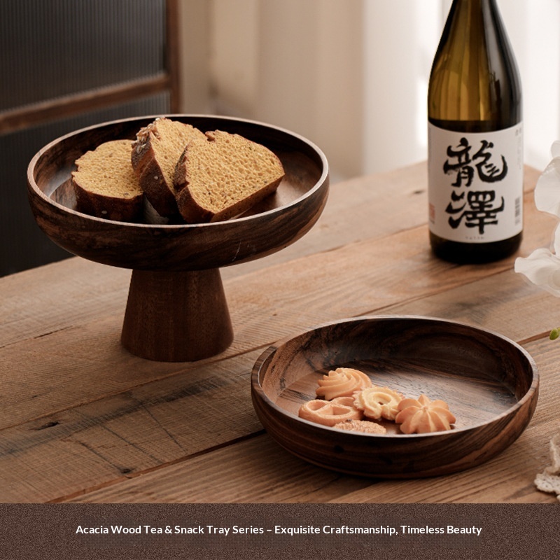 Wubingli Wooden Elevated Fruit Platter Salad Bowl Fruit