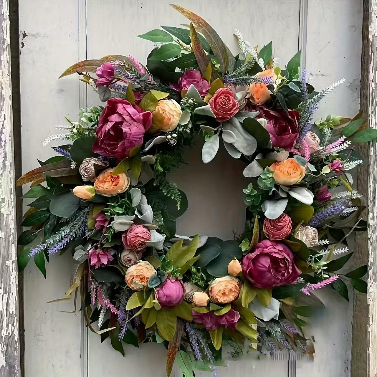 Artificial Flower Wreath Door Hanging Decoration For Wine Tasting