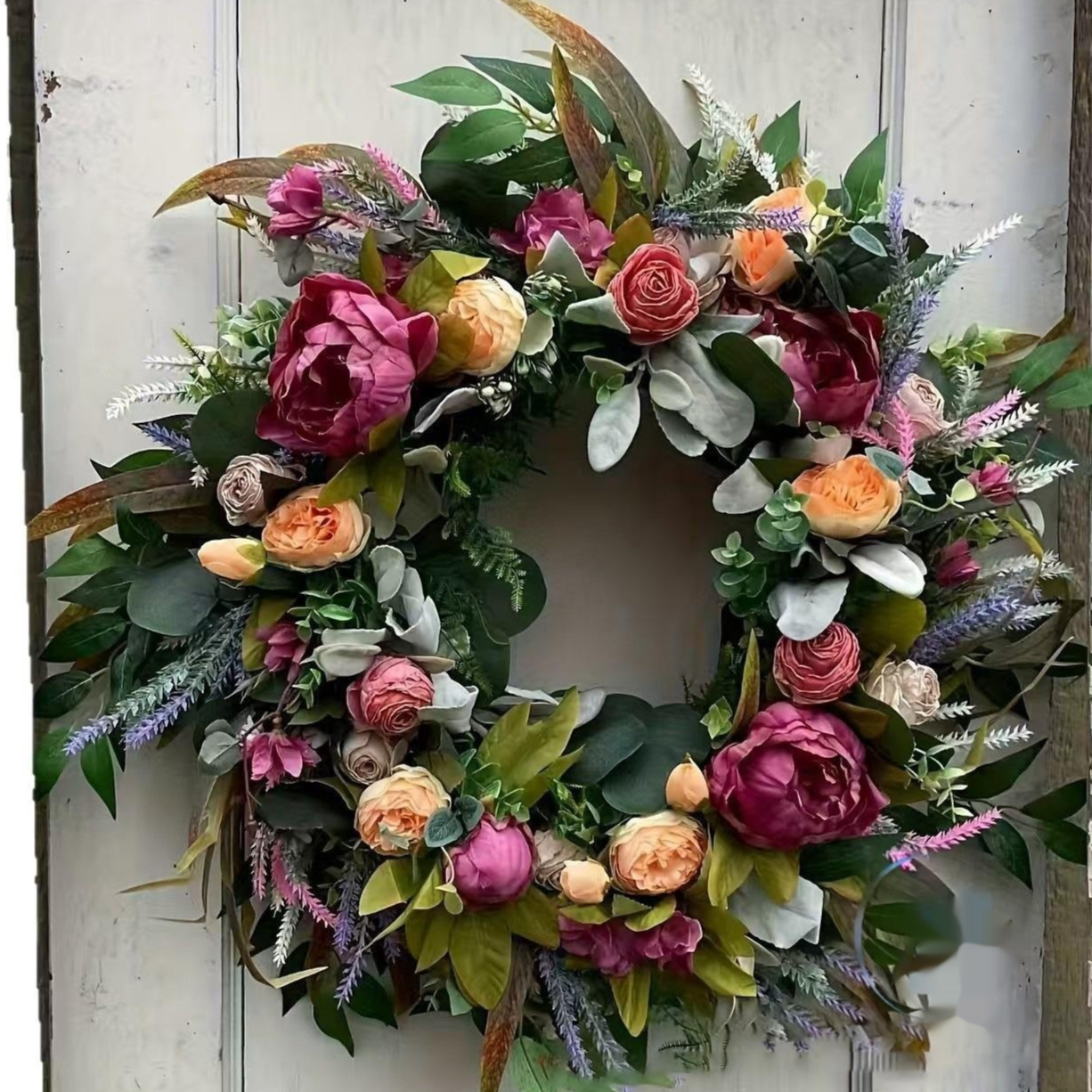 Artificial Flower Wreath, 45 cm, picture 2 of 4