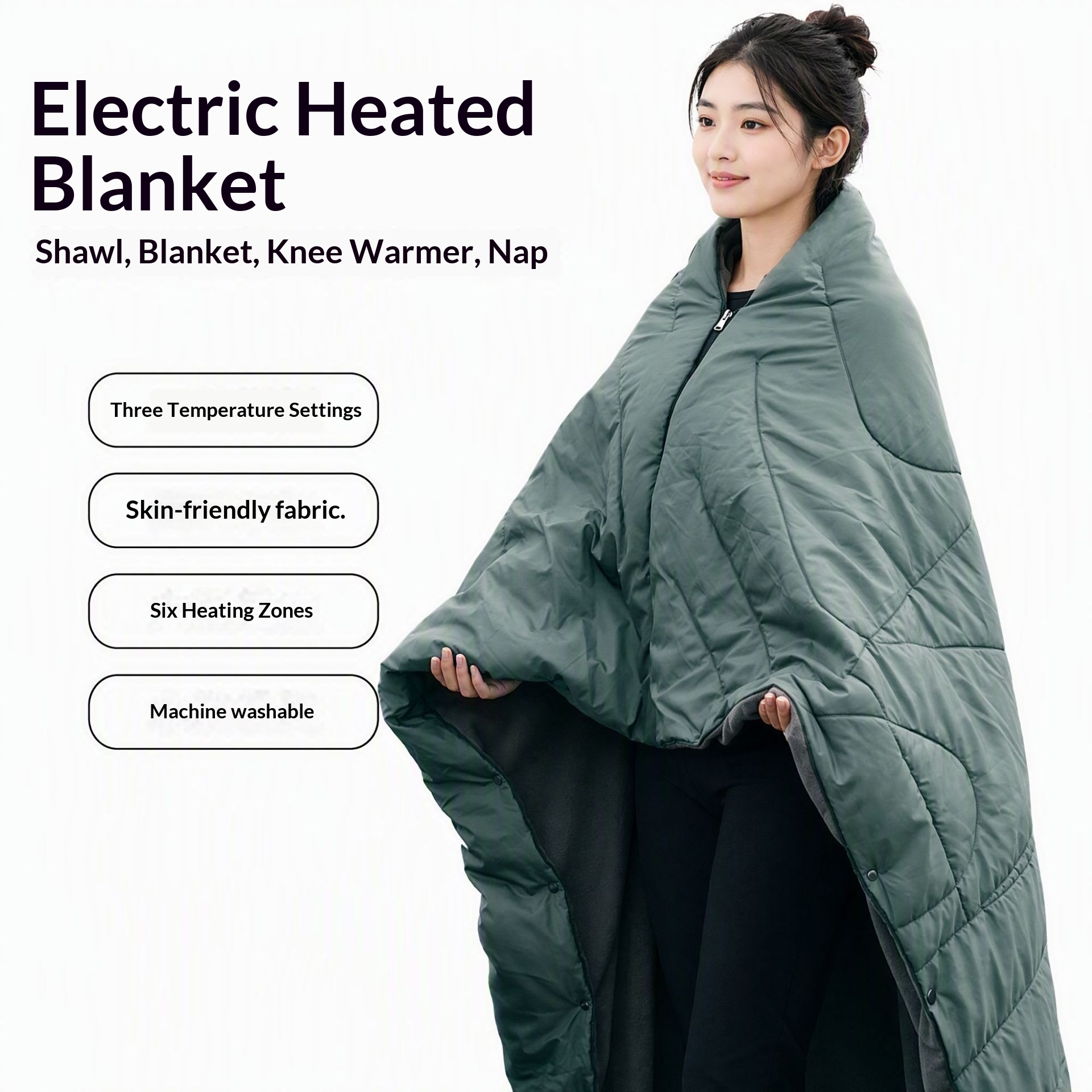 Smart-controlled Heating Blanket, Shawl, And Throw