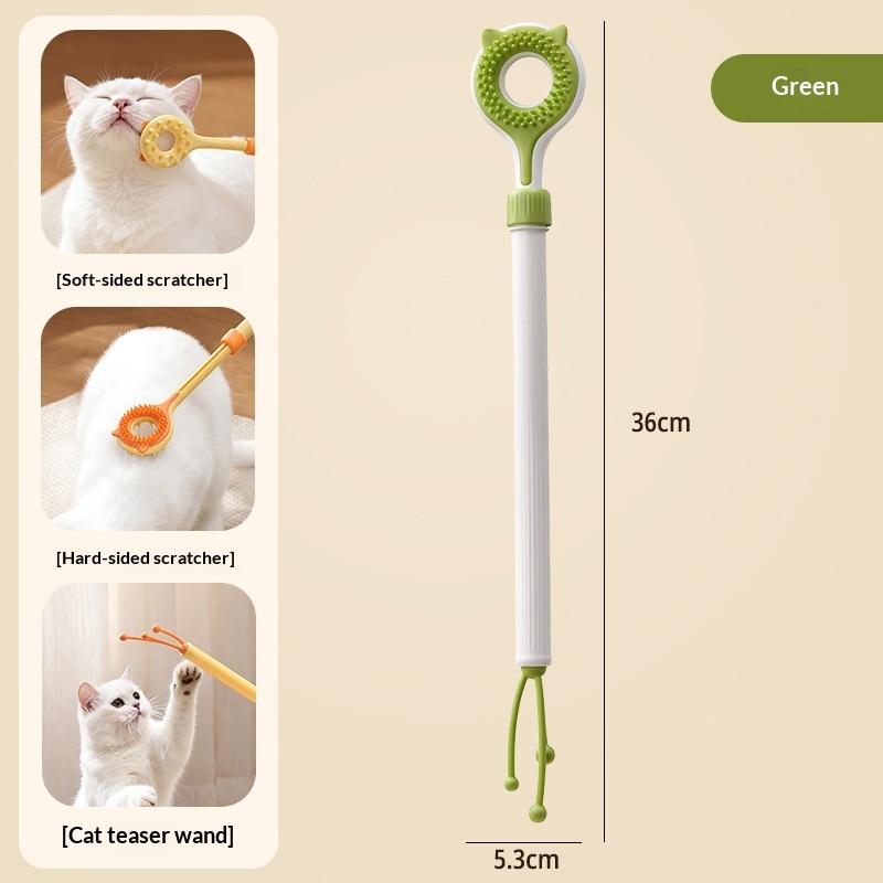 Retractable Pet Cat Teaser Wand Toy - Retractable Pet Cat Teaser Wand Toy Green Bags