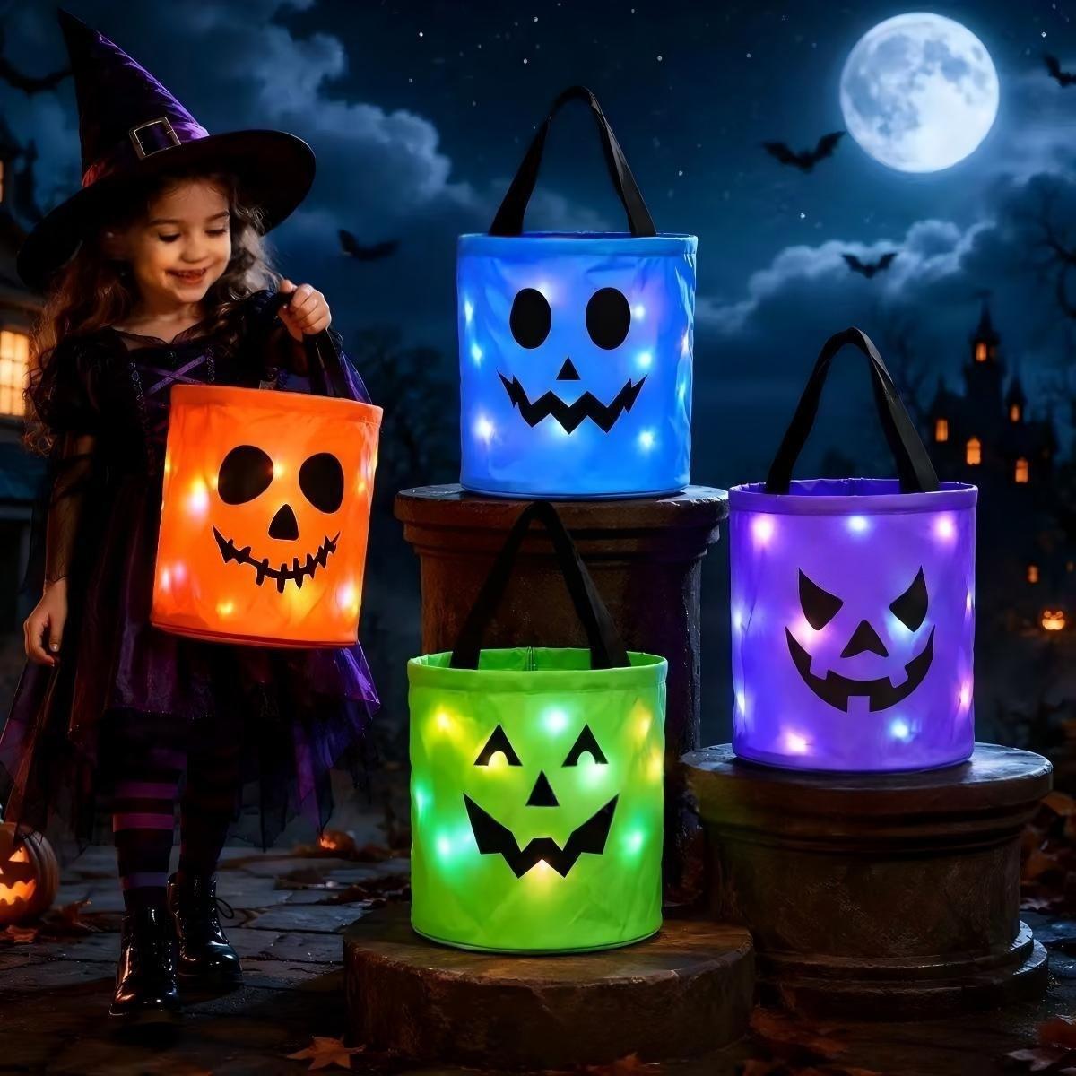 Halloween Glowing Pumpkin Candy Bucket