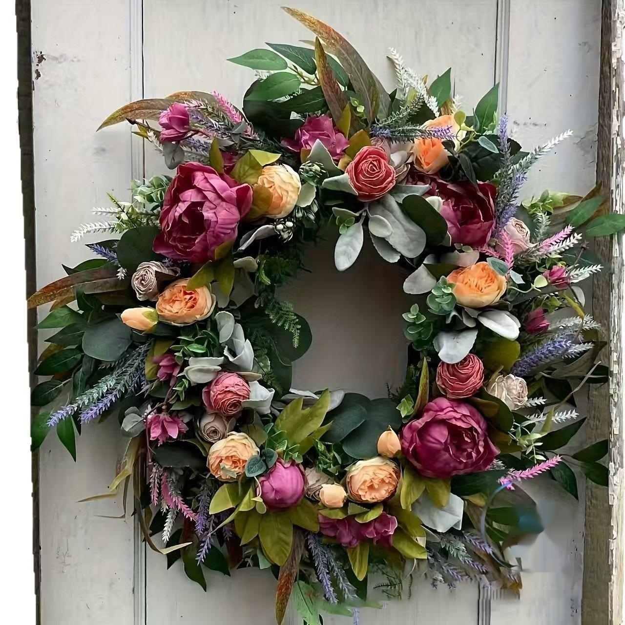 Artificial Flower Wreath, 45 cm, picture 3 of 4