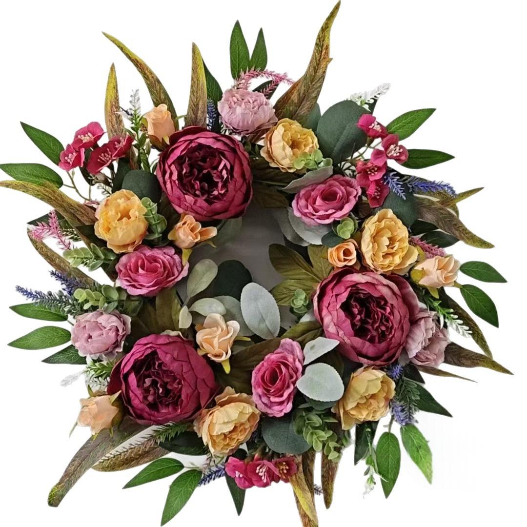 Artificial Flower Wreath, 45 cm