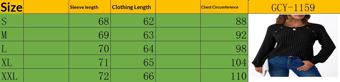 Women's Ribbed-Knit Button-Detail Top - size chart